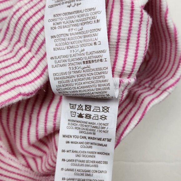 Baby Boden Soft Ribbed Lace Trim Leggings White Pink Stripe sz Newborn - Picture 8 of 8